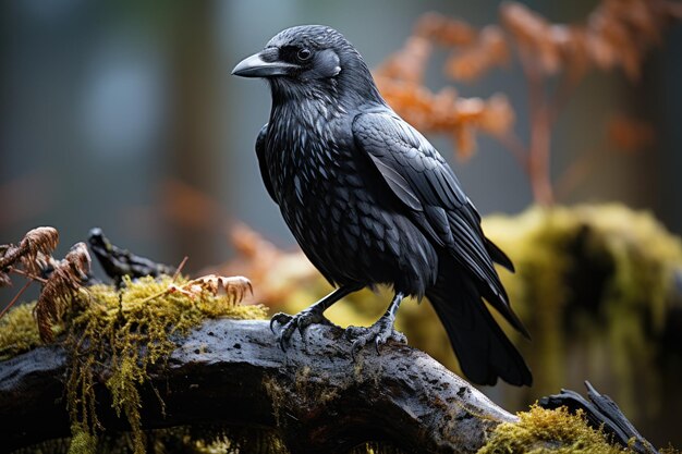 Wise crow guiding character in fairy tale generative IA