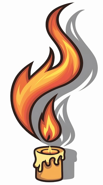 Photo wisp symbol fire and flame cartoon style