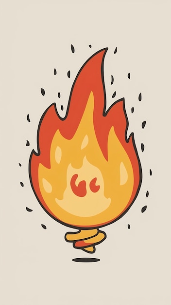 Wisp symbol fire and flame cartoon style