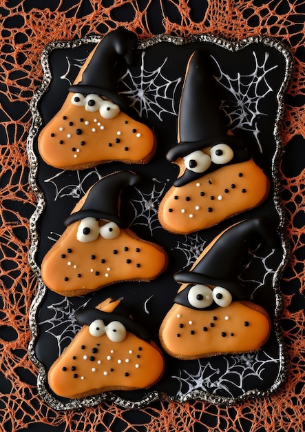 Photo witch finger cookie halloween frame border