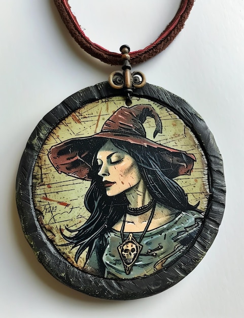 witch necklace medival page Junk Journal