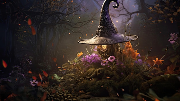 Witch's Hat in an Enchanted Garden