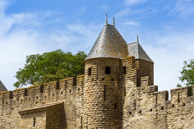 Witch s hat towers in the Cite Medievale de Carcassonne France UNESCO World Heritage Site