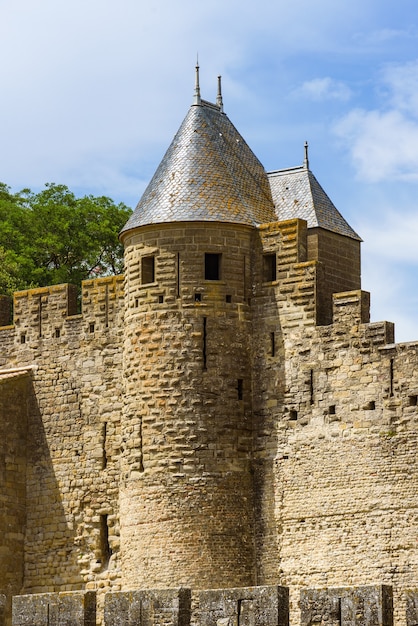 Witch s hat towers in the Cite Medievale de Carcassonne France UNESCO World Heritage Site