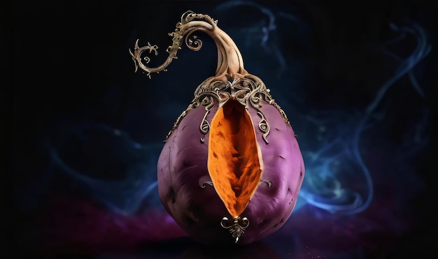 Photo witchy sweet potato ultra detailed hyperrealism epic baroque opulent majestic filigree