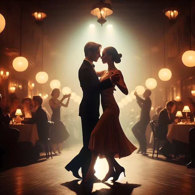 With elegant finesse in the soft glow of a milongas dimmed lights pairs of dancers whisper storie