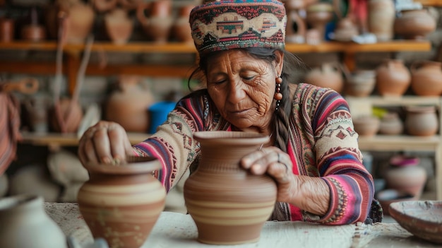 With skilled hands and a keen eye for detail indigenous women from Peru create pottery and ceramics each piece a work of art imbued with cultural significance