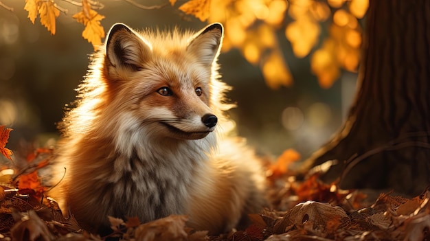 Within Gilt Glades an EmeraldEyed Fox Emanates Nature39s Fae Aesthetic