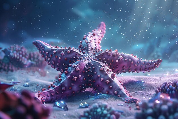 Witness the celestial grace of a sea star its vibr generative ai