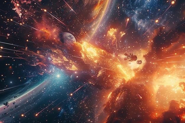 Witness the cosmic symphony unfold as astronauts a generative ai