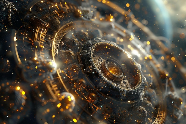 Witness the mesmerizing spectacle of cosmic clockw generative ai