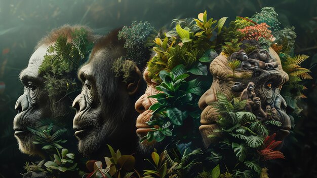 Photo witness the remarkable journey of human evolution in this captivating series of digitally enhanced images showcasing the transformation from ape to modern human these stunning visuals brin