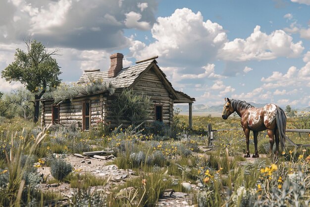 Witness the resilience of a lone homesteader as he generative ai