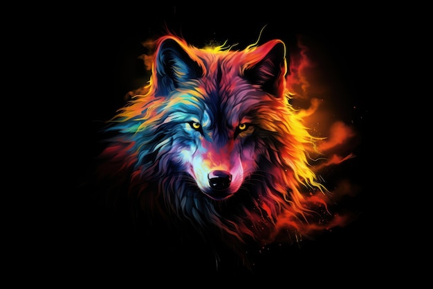 Wolf animal mammal fire