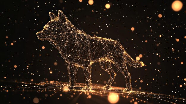 Photo wolf constellation a digital art creation