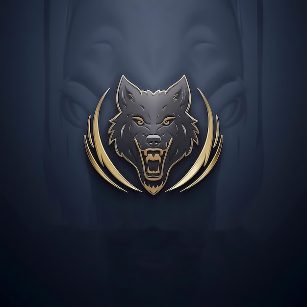 Photo a wolf head logo angry