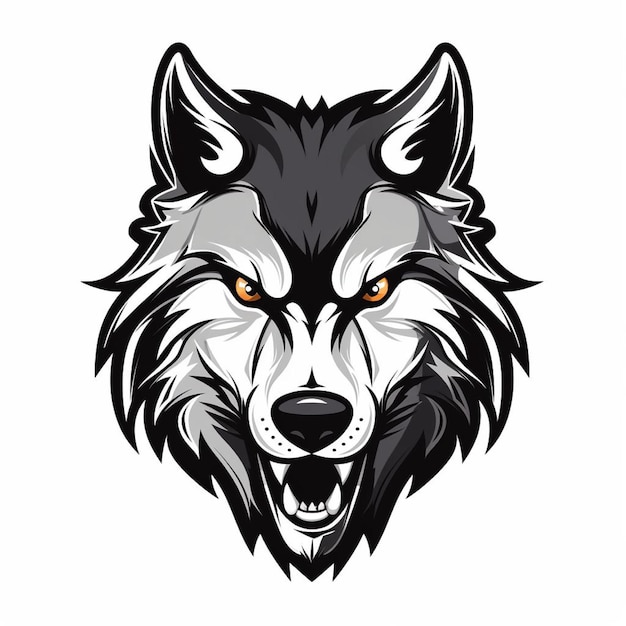 wolf head mascot logo