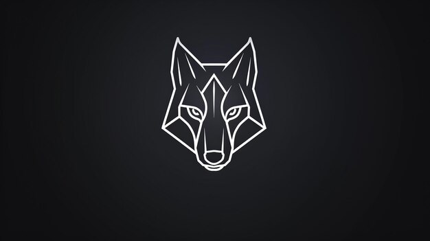 Photo a wolf head with a black background that says fox