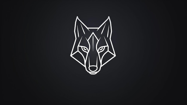 Photo a wolf head with a black background that says fox