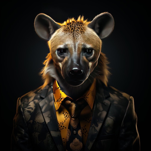 Photo a wolf head with a tie that says  cheetah