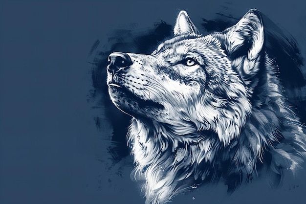 Photo wolf howling tattoo design