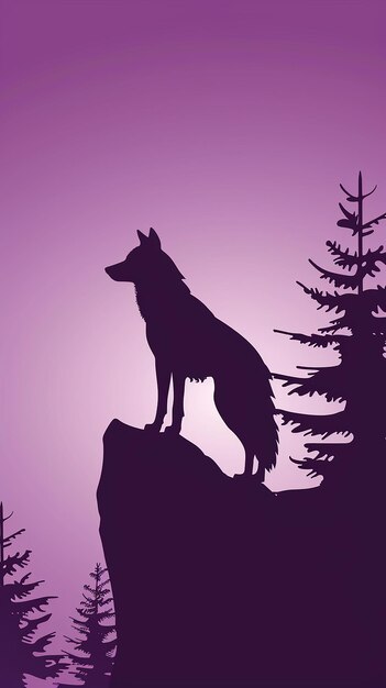 Photo a wolf is on a mountain with stars in the background