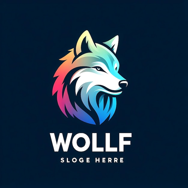 Photo wolf logo design gradient style animal logo