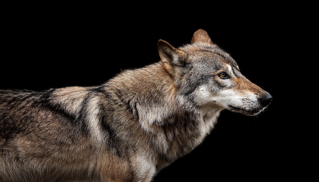 Photo a wolf with a black background