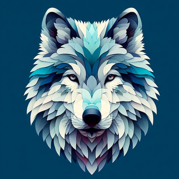 a wolf with a blue background that says wolf on it