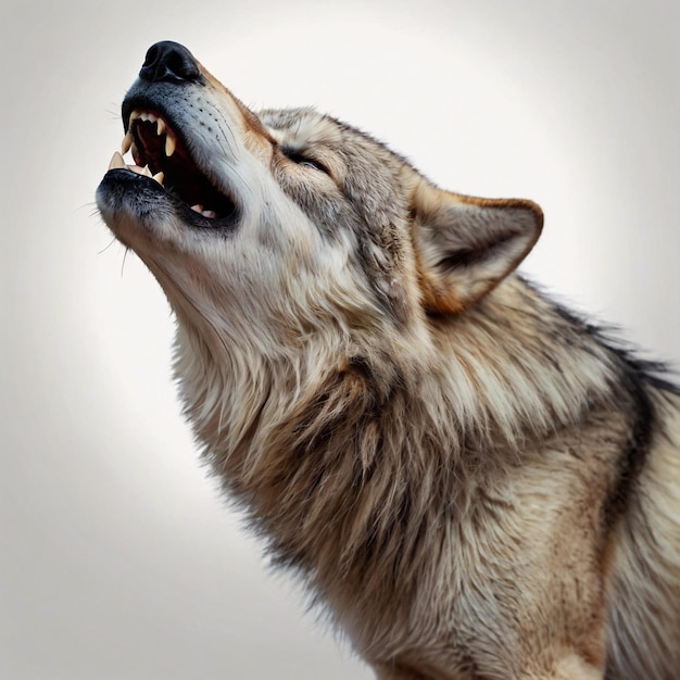 Photo a wolf with its mouth open