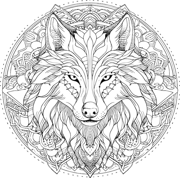 Photo a wolf with a pattern of the words quot wolf quot on it