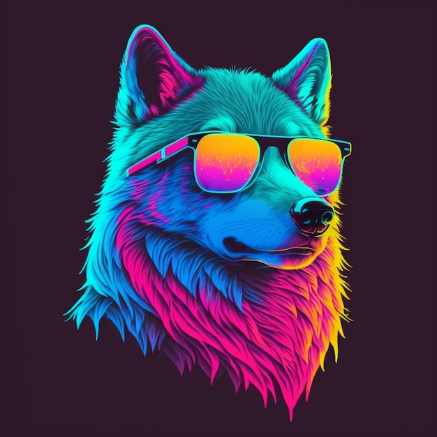 wolf with sunglasses