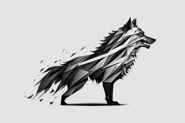 a wolf with a wolf on its back