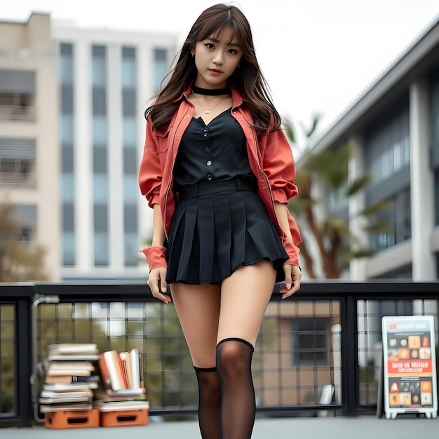 Photo a woman 18 years old dressed as a schoolgirl sexy girl