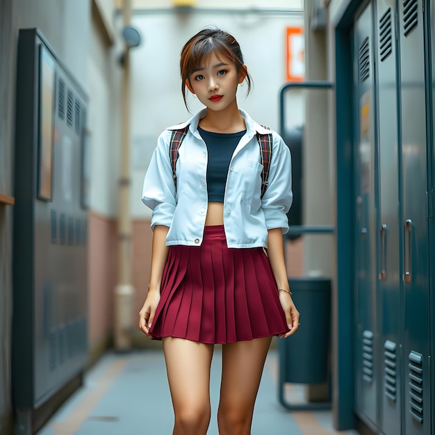 Photo a woman 18 years old dressed as a schoolgirl sexy girl