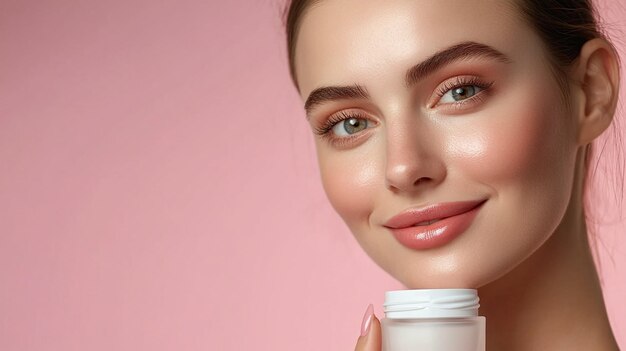 Photo woman applying moisturizing cream