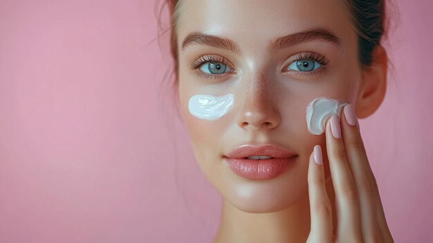 Woman Applying Moisturizing Cream