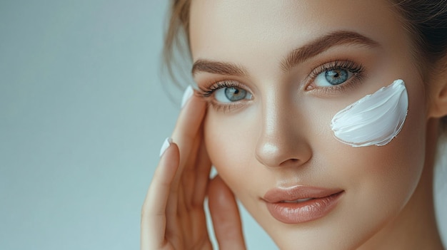 Woman Applying Moisturizing Cream