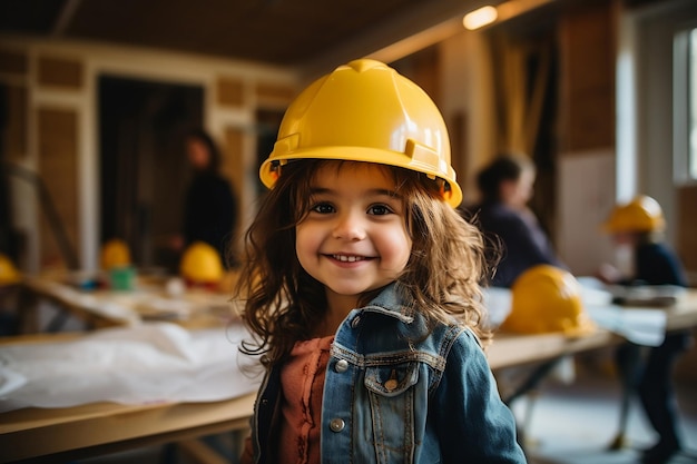 Woman Architect Sharing Her Latenight Project with Daughter Generative Ai