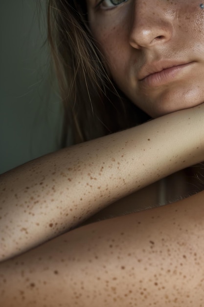 Photo woman arm with eczema rash dry skin insect bites itchy skin condition on forearm dermatitis