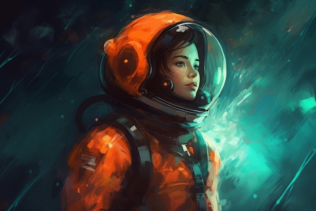 Woman astronaut Space cosmos female Generate Ai