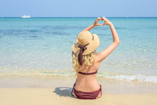 Woman at the beach in Cyprus