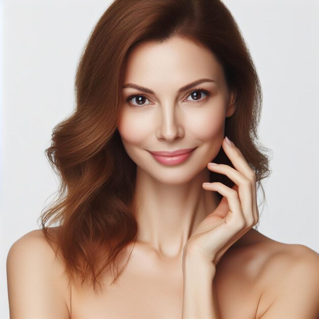 Woman beautiful skincare clear skin beautiful face