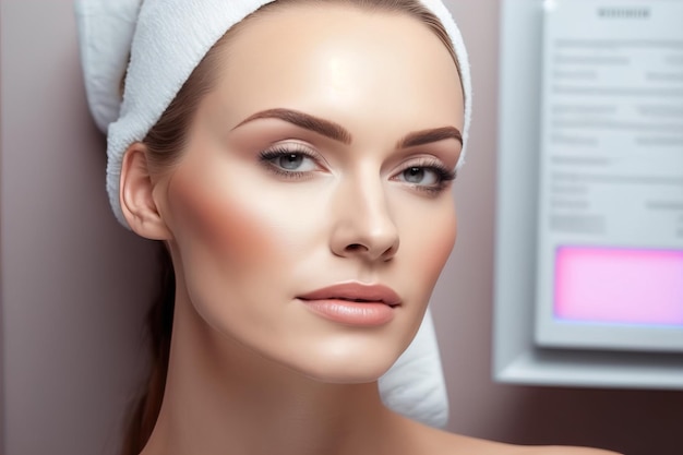 woman in beauty skin care clinic