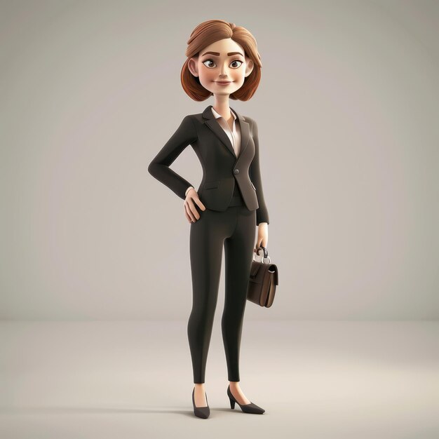 Photo a woman in a business suit holding a briefcase