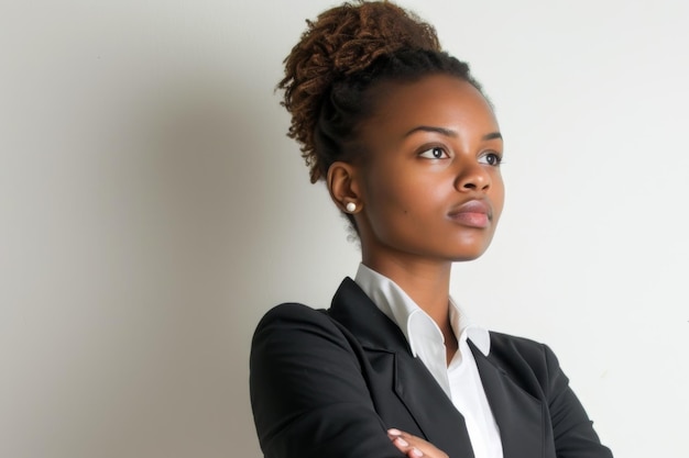 Woman in Business Suit Poses for Picture