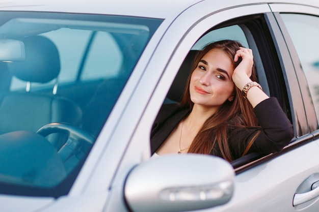 Woman in car