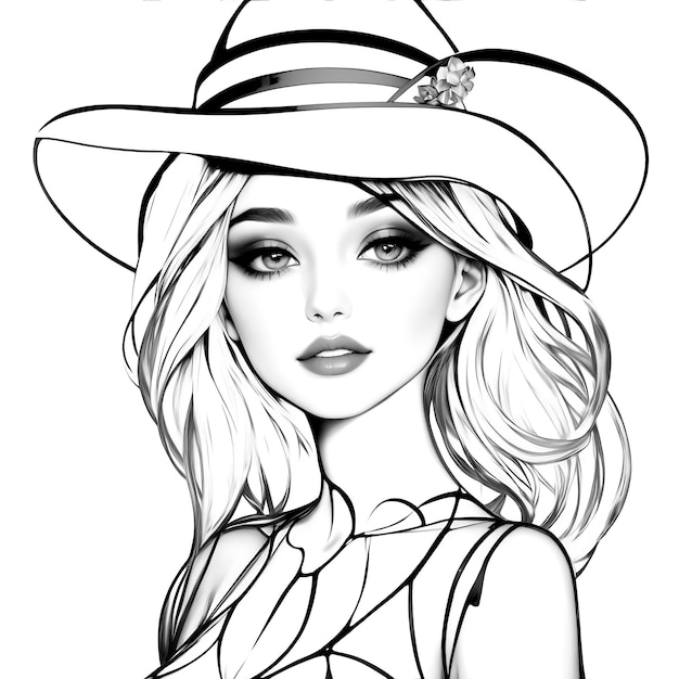 Woman cartoon female hat illustration