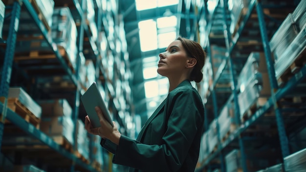 Photo the woman checking inventory