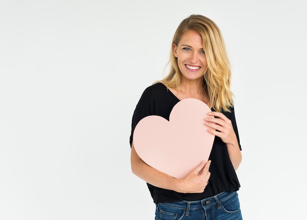 Woman Cheerful Studio Portrait Concept